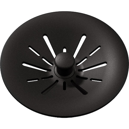 Elkay Quartz Perfect Drain 3-1/2" Removable Polymer Basket Strainer and Rubber Stopper Black LKPDQSBK